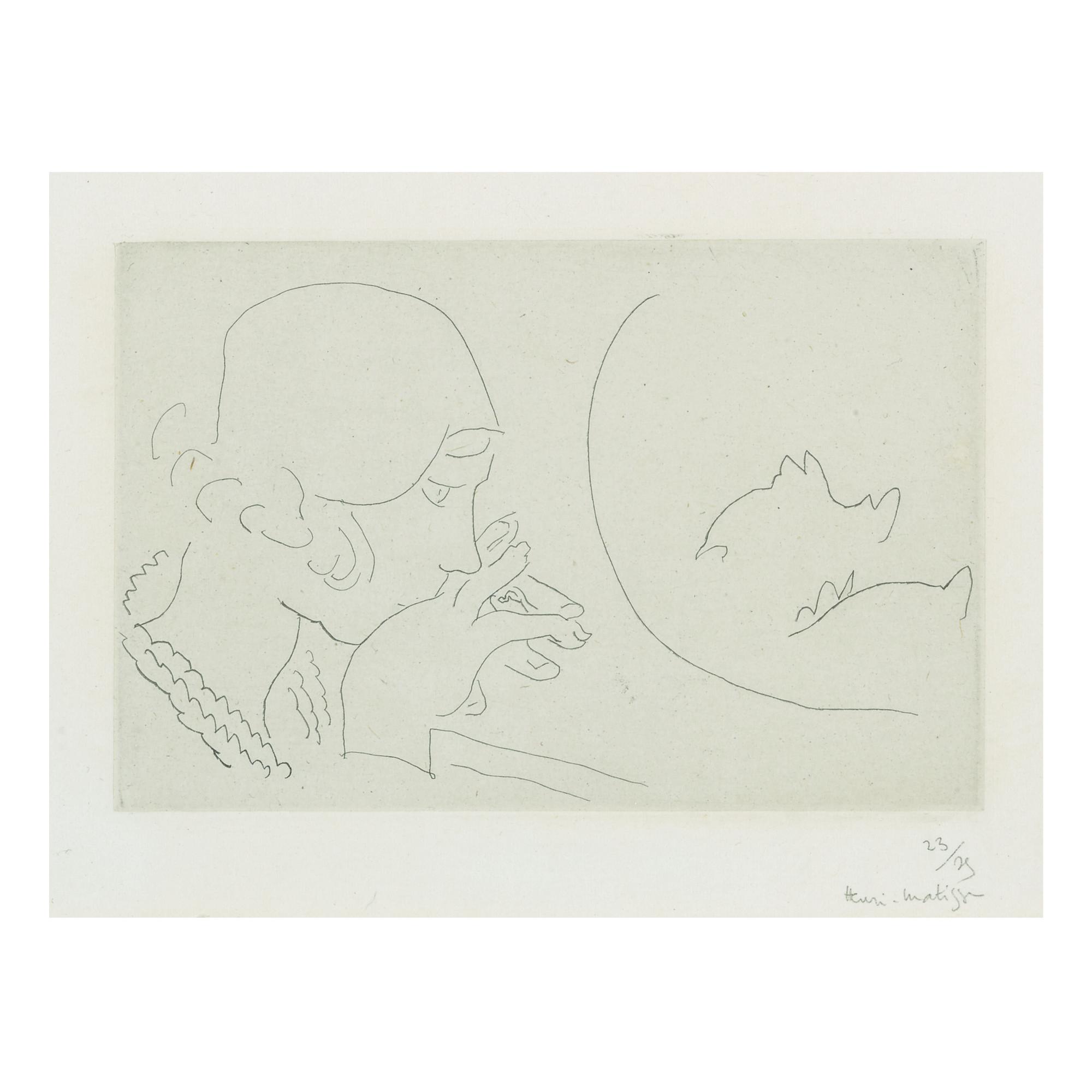 Henri Matisse - Jeune Femme Contemplant Un Bocal De Poissons Rouges (D. 172)