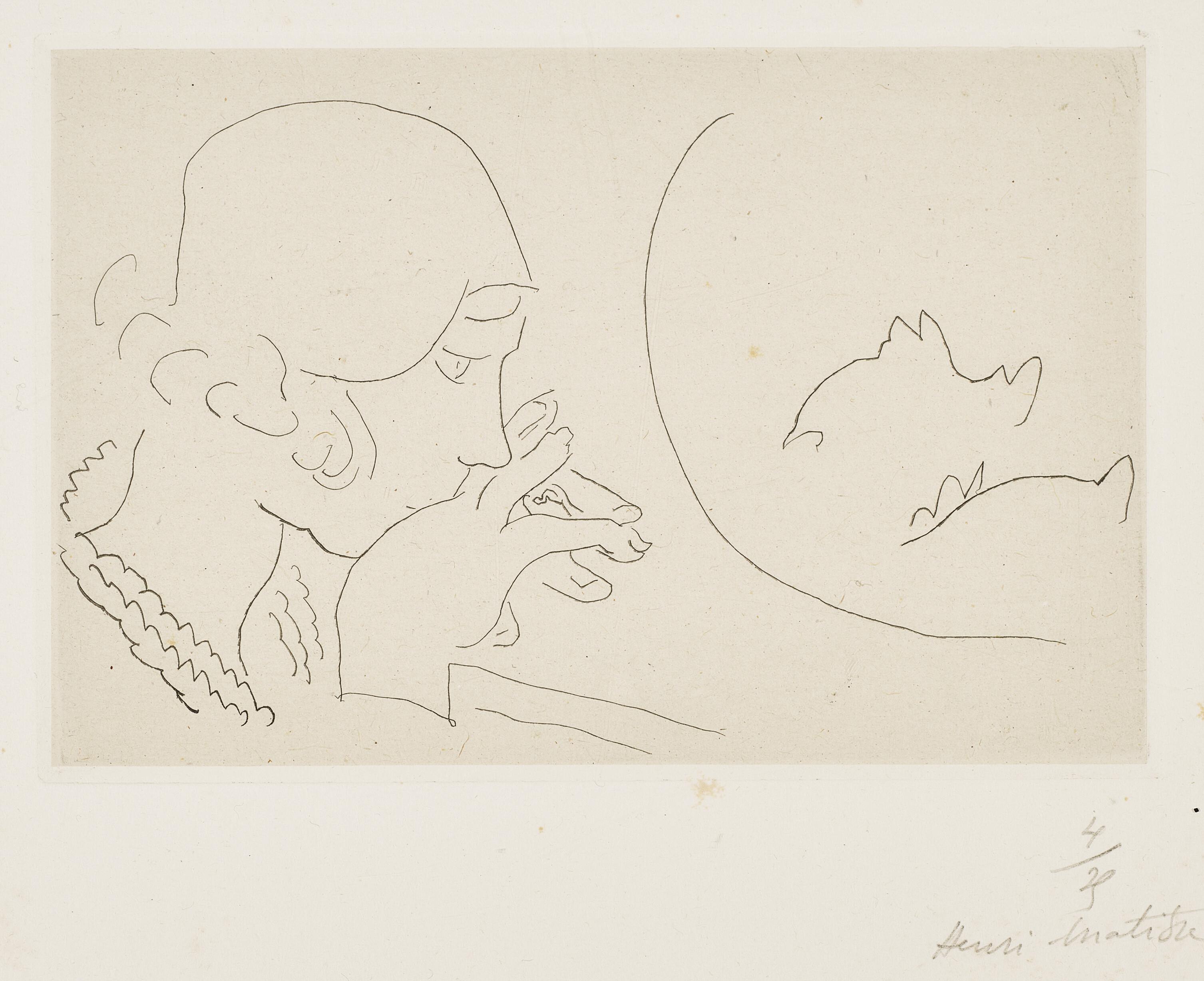 Henri Matisse - Jeune femme contemplant un bocal de poissons rouges