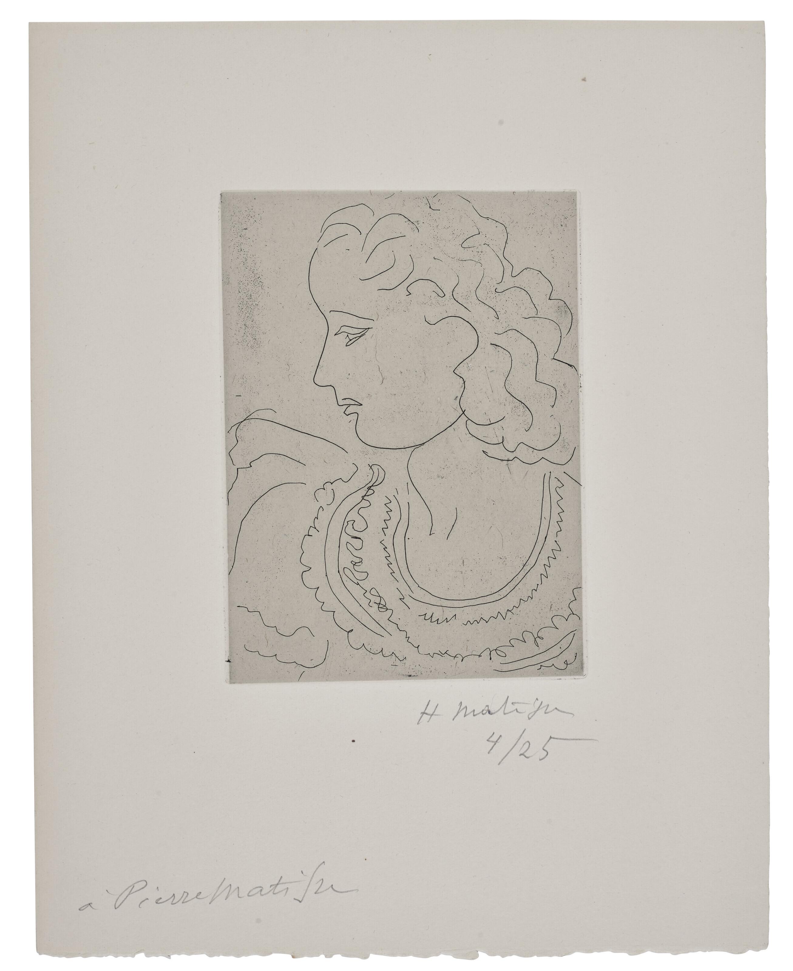 Henri Matisse - Jeune femme de profil, blouse en dentelle