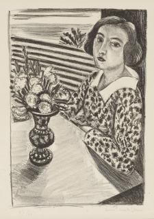 Henri Matisse - Jeune fille assis au bouquet de fleurs