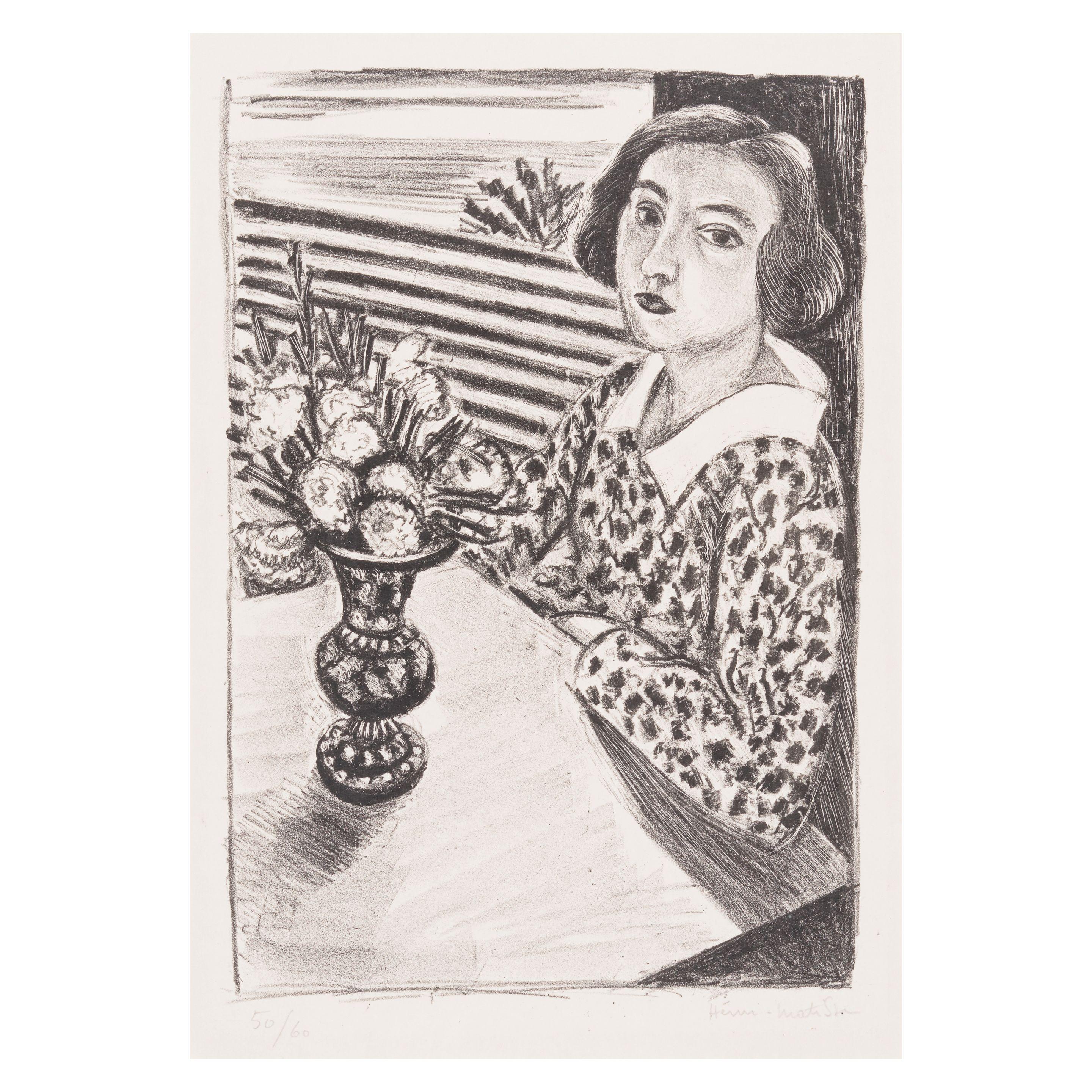 Henri Matisse - Jeune fille assise au bouquet de fleurs