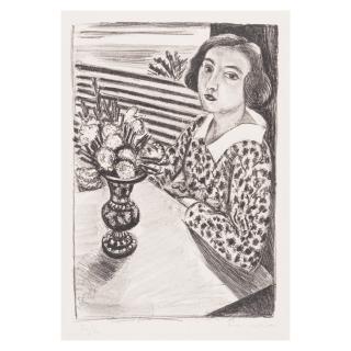 Henri Matisse - Jeune fille assise au bouquet de fleurs
