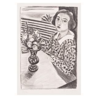 Henri Matisse - Jeune fille assise au bouquet de fleurs