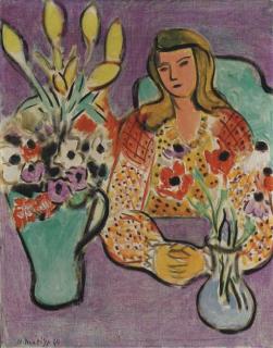 Henri Matisse - Jeune fille aux anémones sur fond violet