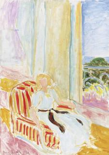 Henri Matisse - Jeune fille en robe blanche, assise près de la fenêtre