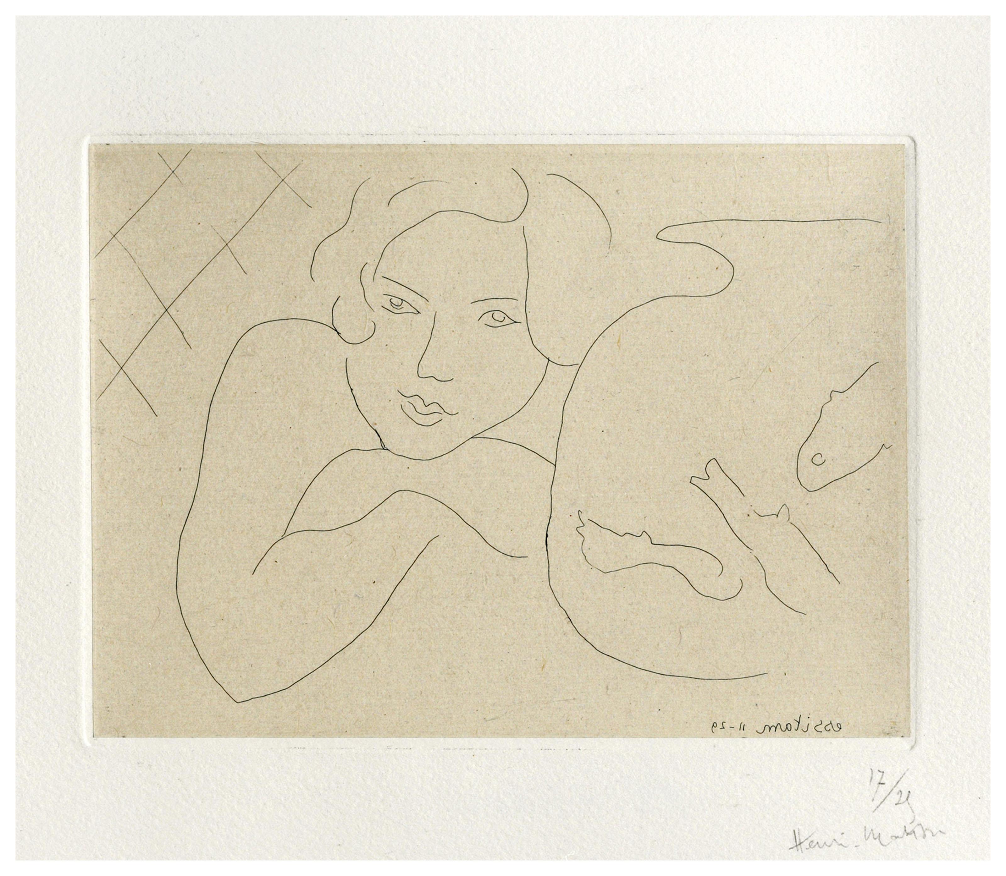 Henri Matisse - Jeune fille rêvant près d\'un bocal de poissons