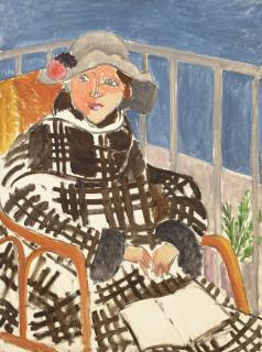 Henri Matisse - Mademoiselle Matisse en manteau écossais
