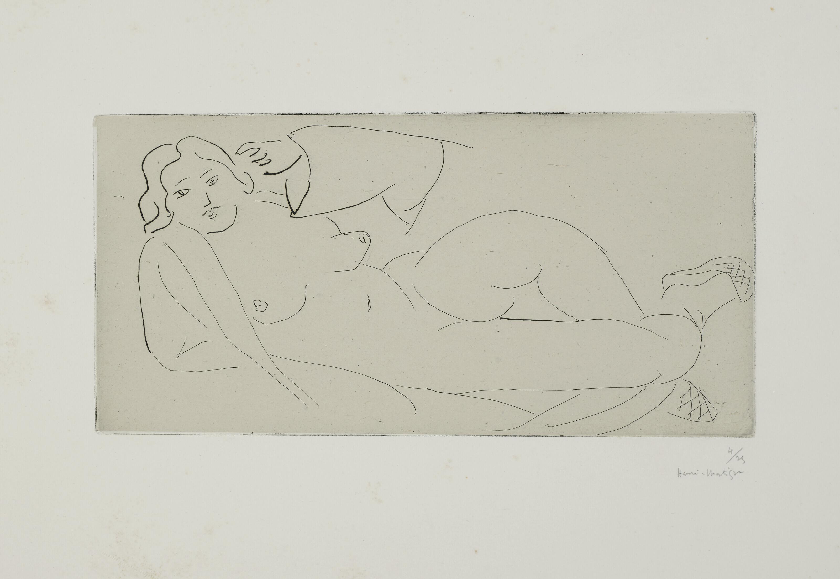 Henri Matisse - Nu allongé aux babouches de paille tressée