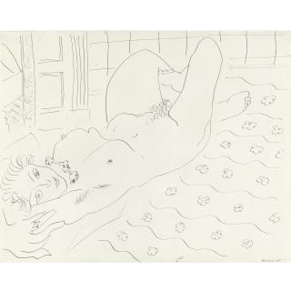 Henri Matisse - Nu Au Collier Couché Sur Un Duvet Fleuri