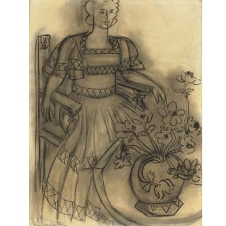 Henri Matisse - Robe En Tulle Noir, Brodée Or