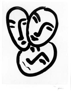 Henri Matisse - Trois têtes. A l\'amitié (D. 829)