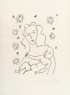 Henri Matisse - Vierge et Enfant sur fond de fleurs et d’etoiles