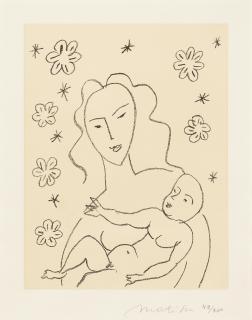 Henri Matisse - Vierge Et Enfant Sur Fond De Fleurs Et D\'Étoiles