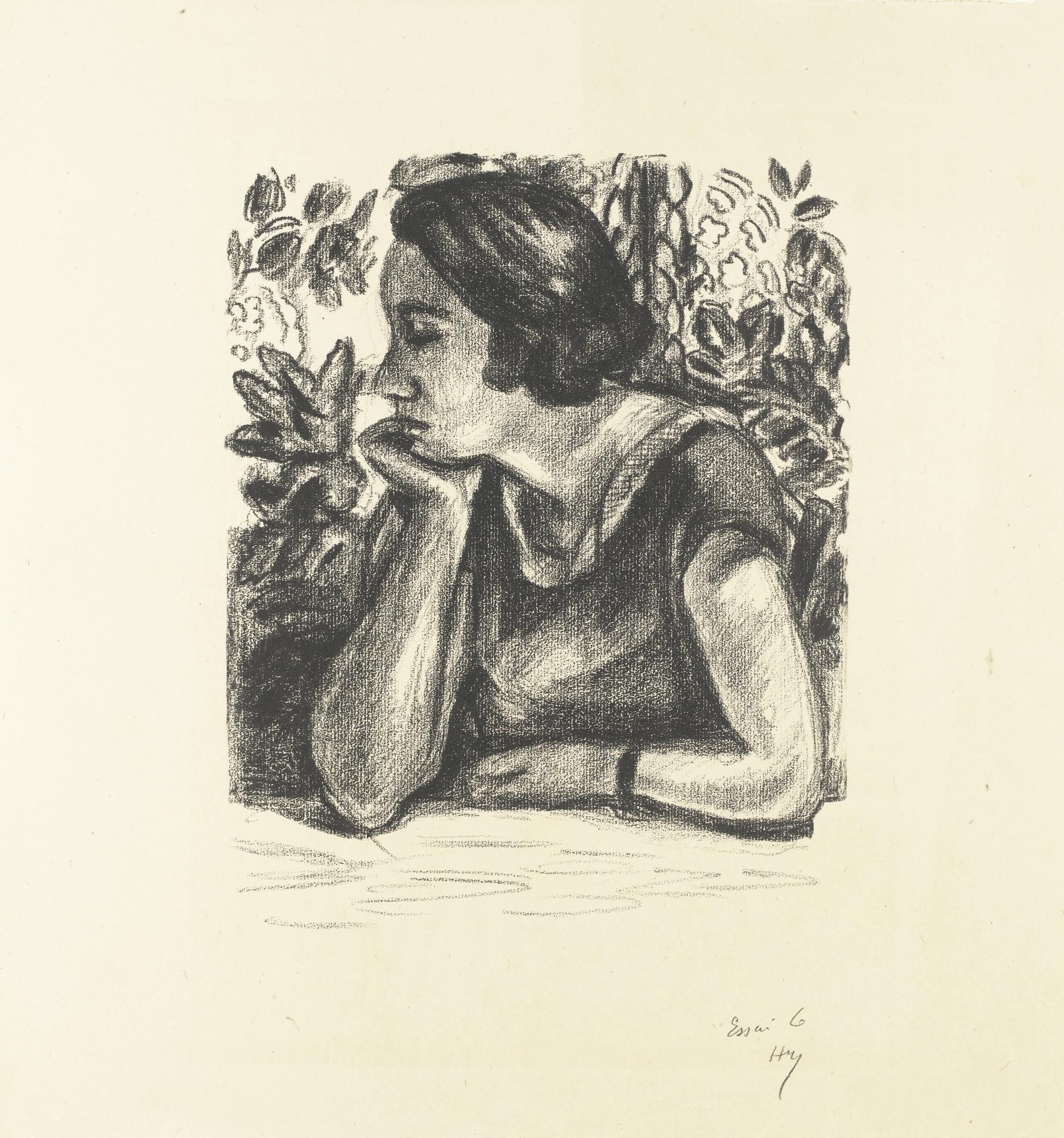 Henri Matisse - Visage De Profil Reposant Sur Un Bras, Paravent Louis Xiv (Duthuit 447)