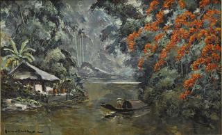 Henri Mège - A Spring Morning In A Countryside Near Hue