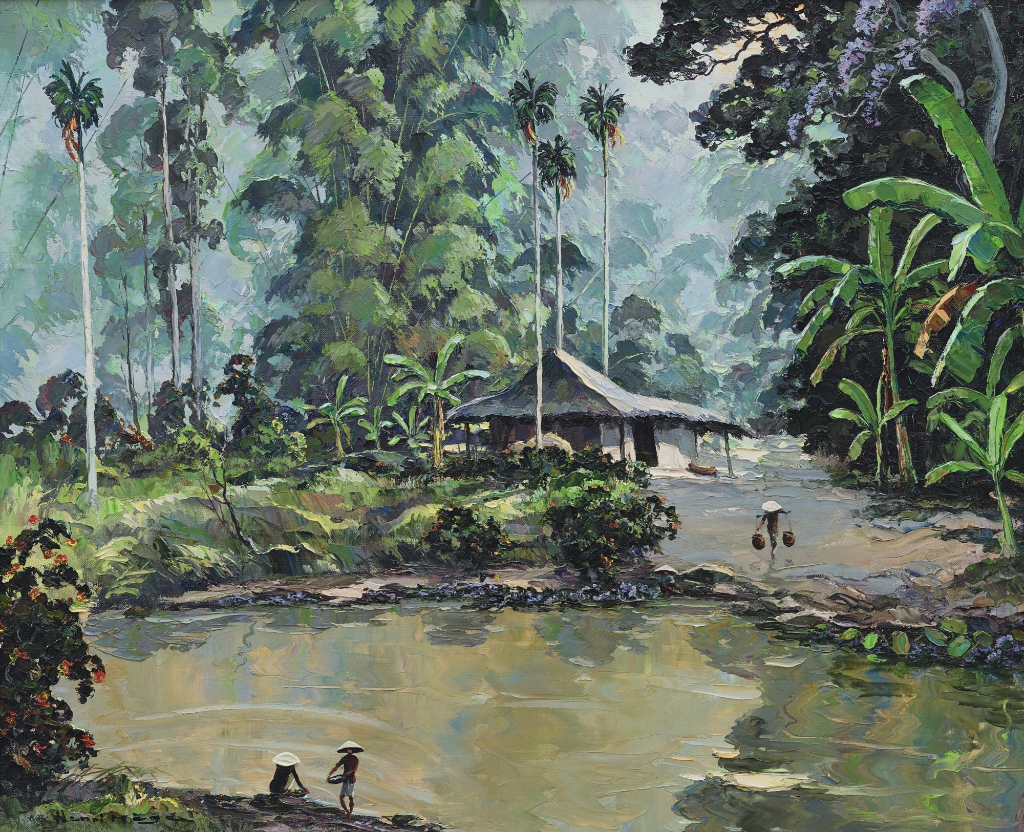 Henri Mège - Country Landscape Near Hue