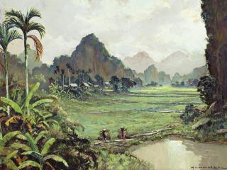 Henri Mege - Journèe D\'Hiver En Haute Region, Province De Thanh Hoa, Annam, Indo-Chine (Winter\'S Day In The Haute Region, Thanh Hoa Province, Annam, Indochina)