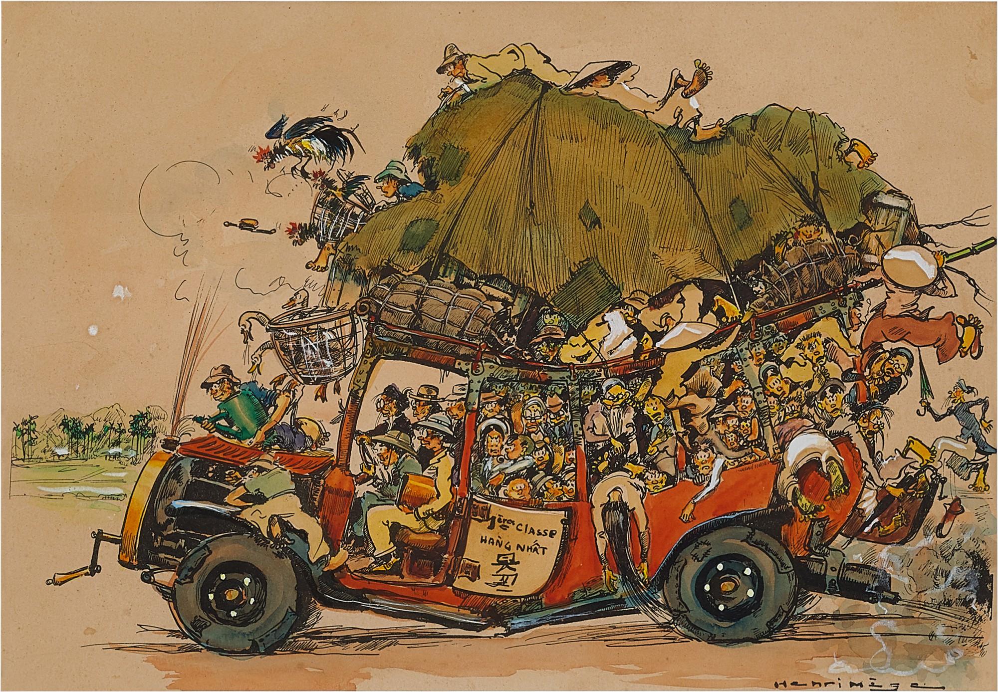 Henri Mège - Le taxi, 1ère classe, Vietnam Hang Nhat (Taxi, 1st class, Vietnam Hang Nhat) | 出租车, 越南頭等艙