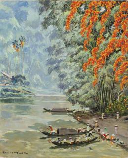 Henri Mege - Matinée De Printemps À Hué, Centre Vietnam, Mua Xuan (Morning Of Spring At Hué, Center Of Vietnam, Springtime)
