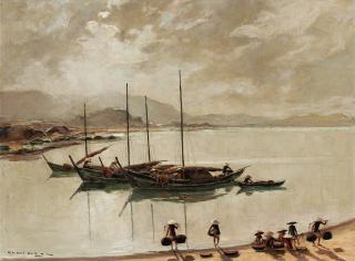 Henri Mège - Retour De Pêche D\'Hiver, Centre Du Vietnam (Return From Winter Fishing, Center Of Vietnam)