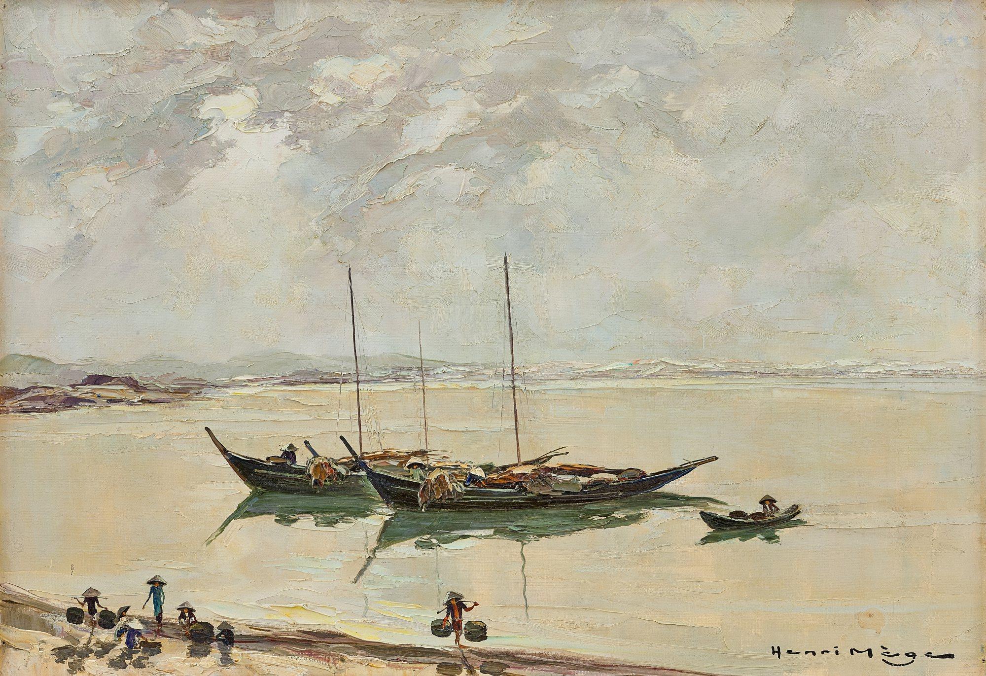 Henri Mège - Retour de Pêche l\'hiver, Centre Annam