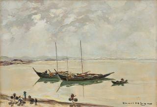 Henri Mège - Retour de Pêche l\'hiver, Centre Annam