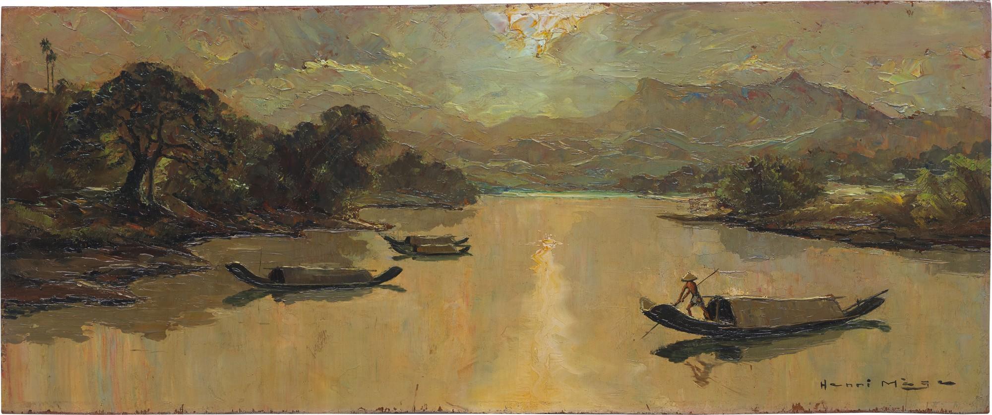 Henri Mège - Soir sur la riviere de Parfume a Hue, Annam (Evening on the River of Perfume at Hue, Annam)