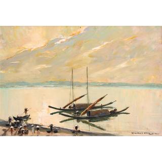Henri Mege - Sundown In The Lagoon Of Dong Hoi (Fishermen\'S Return)