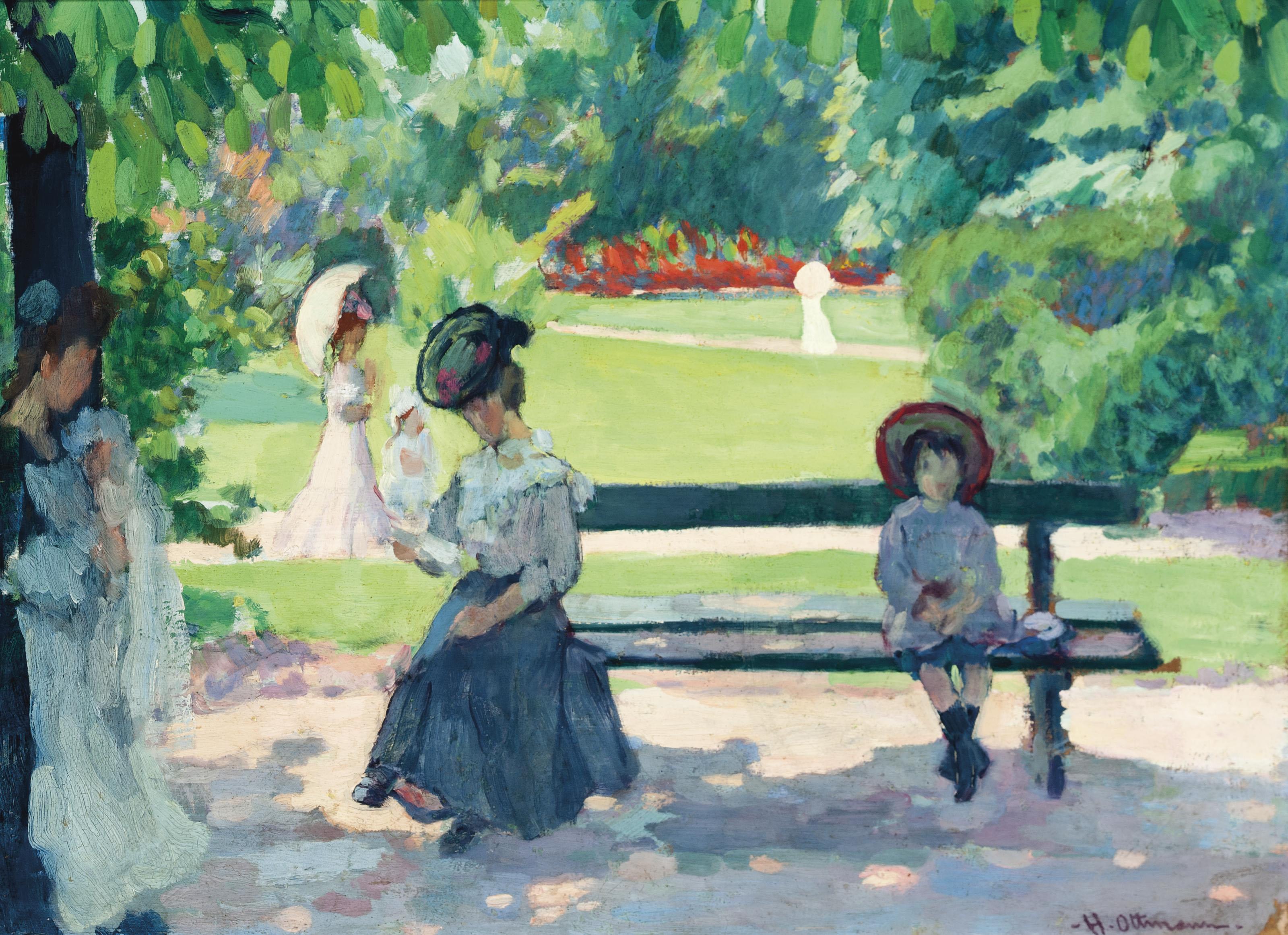 Henri Ottmann - La Lecture, Jardin Du Luxembourg