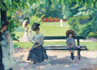 Henri Ottmann - La Lecture, Jardin Du Luxembourg