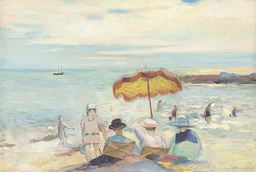 Henri Ottmann - Plage avec personnages