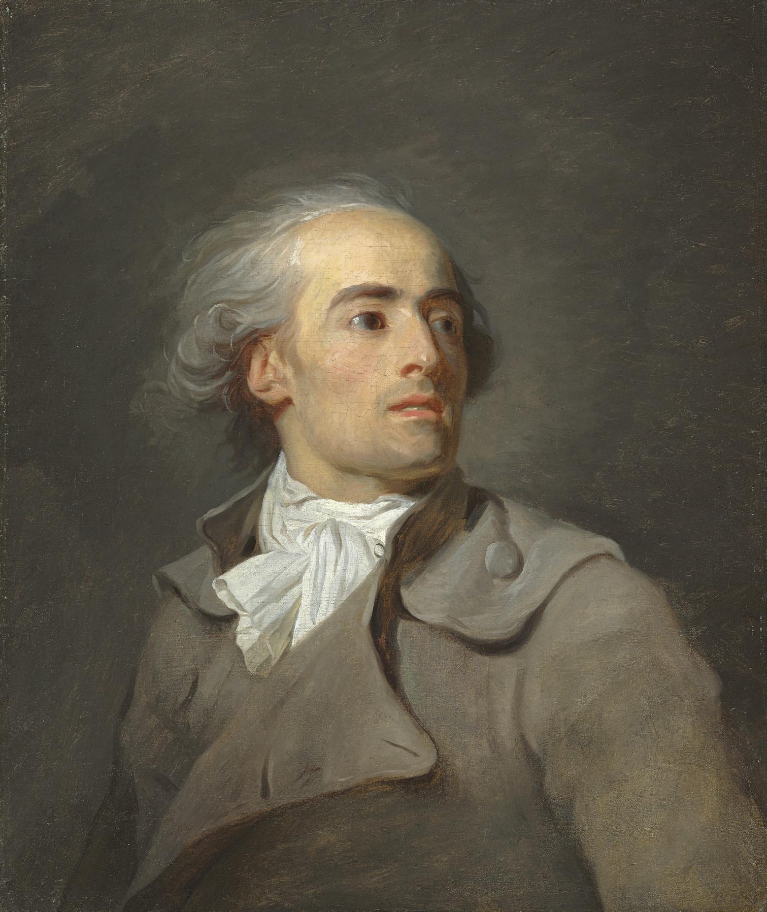 Henri-Pierre Danloux - Portrait of a man, half-length, in a grey coat