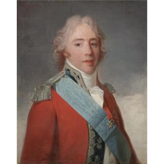 Henri-Pierre Danloux - Portrait Of Comte D\'Artois, Later Charles X Of France (1757-1836), Half Length, Wearing A Red Jacket And A Blue Sash And The Order Of The Sant Esprit