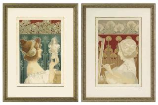 Henri Privat-Livemont - \'Sculptress\' & \'The Painter\', 1901