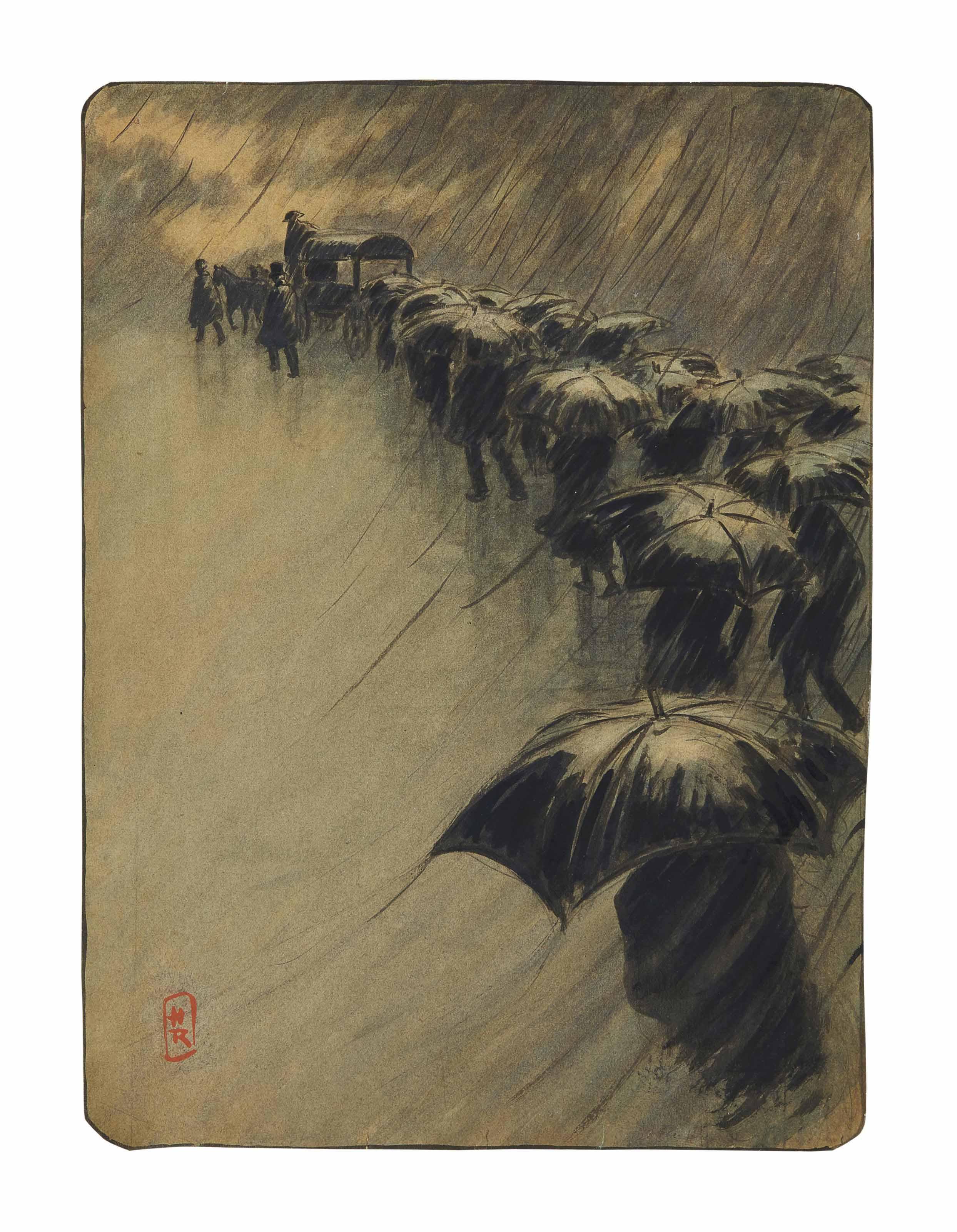 Henri Riviere - L\'enterrement des parapluies