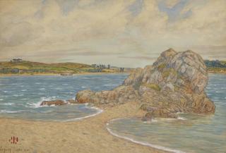 Henri Rivière - Rocher en bord de mer à Loguivy en Bretagne