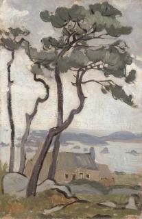 Henri Riviere - Village en Bretagne