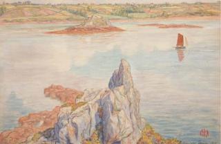 Henri Riviere - Voiliers sur la Laïta