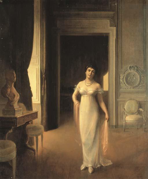 Henri Rondel - Portrait en pied de madame William G. au château de la Motte