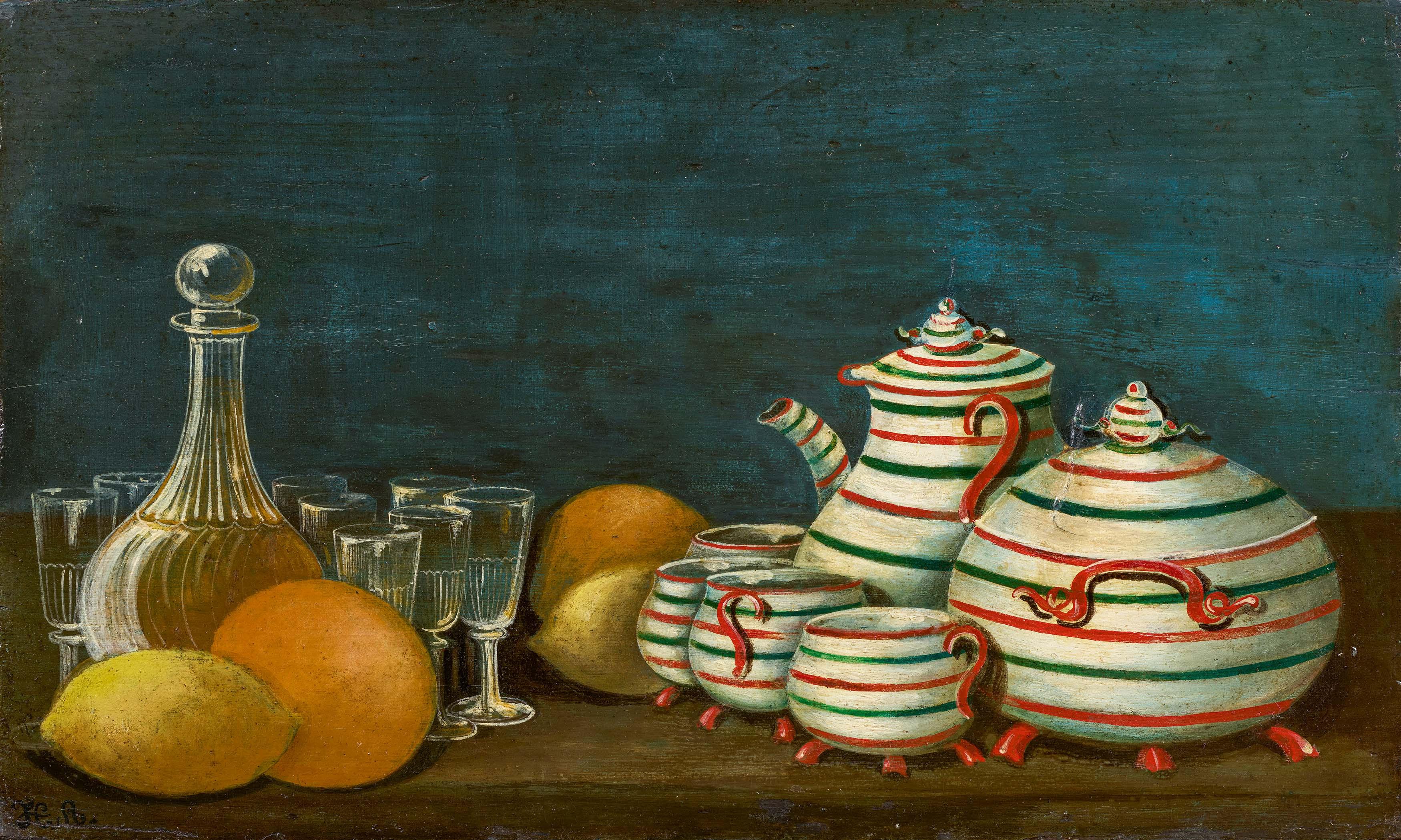 Henri Rousseau - Nature morte aux verres et aux faiences.