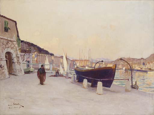 Henri Saintin - Matin de Pêche Dans Le Vieux Port de Nice