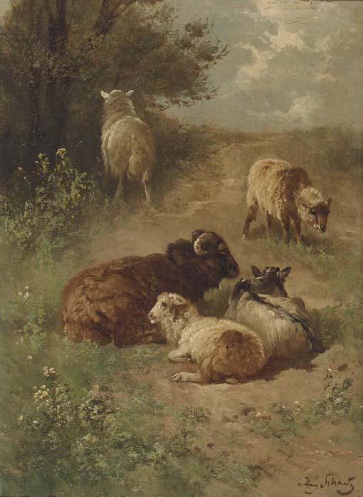 Henri Schouten - Sheep on a sandy track