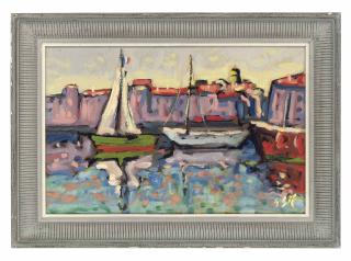 Henri Sie - A French harbour scene