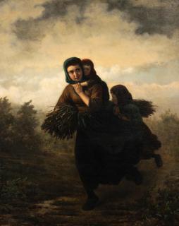 Henri Van Seben - Faggot Gathers Hastening Before a Storm