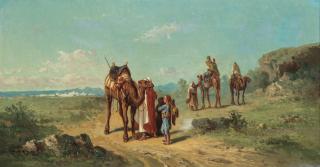 Henri Van Wyk - A break on the camel trail; The scouting party, a pair