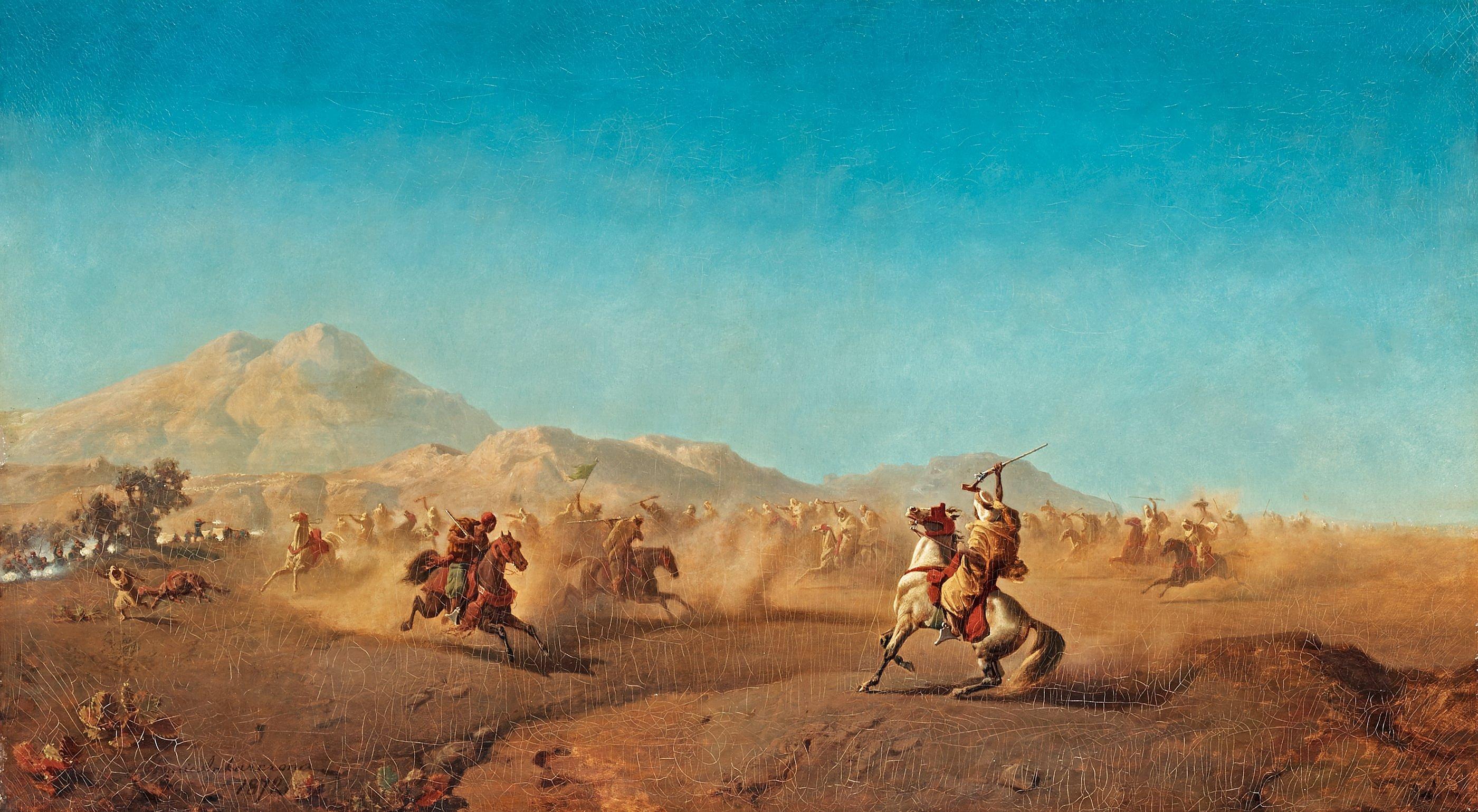 Henric Ankarcrona - Battle scene at the foot of the Atlas mountains
