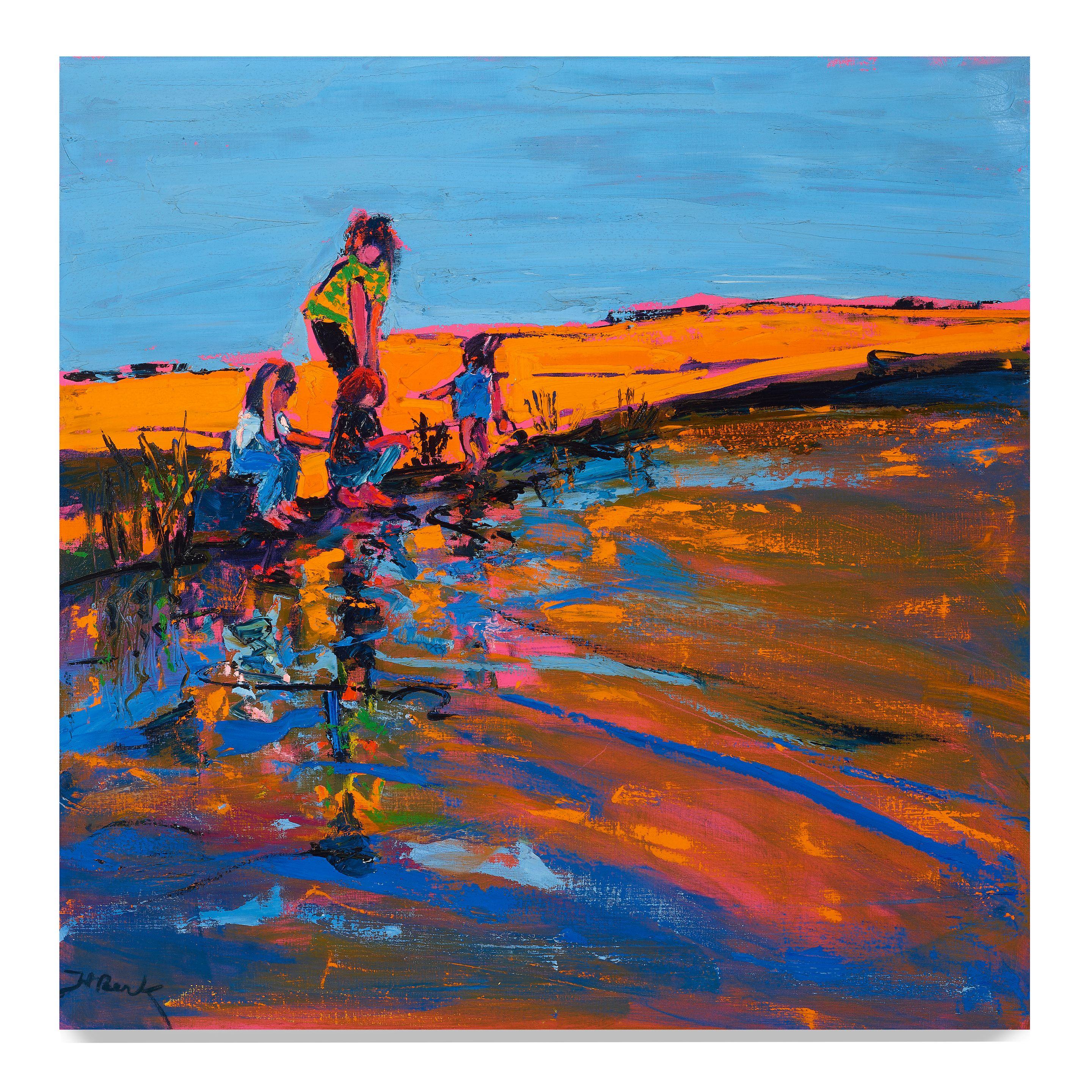 Henrietta Berk - Four Figures at the Beach, circa 1965-70