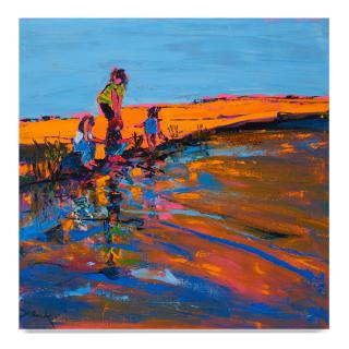 Henrietta Berk - Four Figures at the Beach, circa 1965-70