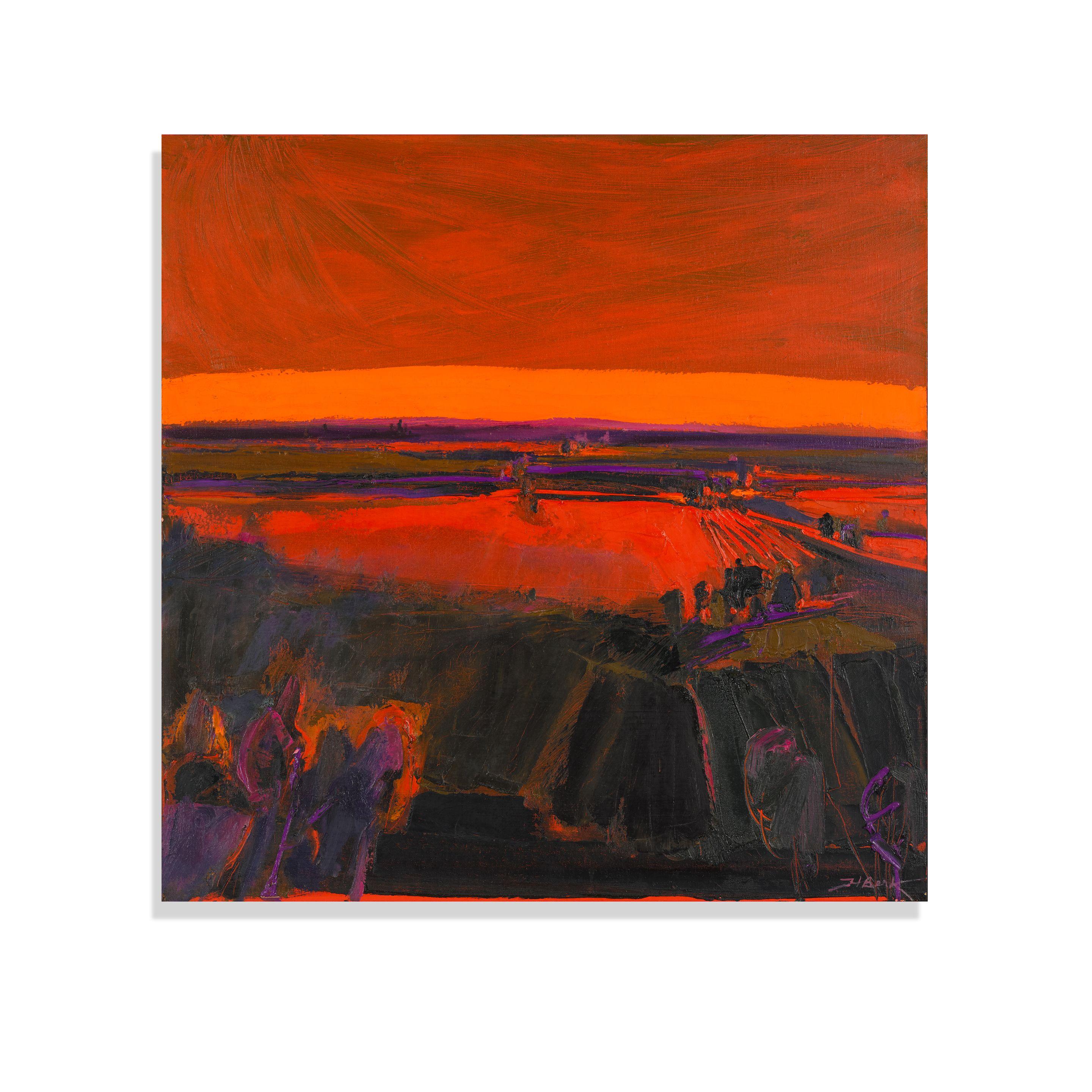 Henrietta Berk - Landscape in Orange and Yellow, circa 1965