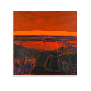 Henrietta Berk - Landscape in Orange and Yellow, circa 1965